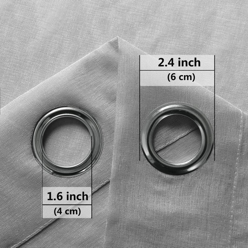 DWCN Sheer Curtains for Living Room Grey Faux Linen Look Voile Drapes Grommet Window Curtain 52 x 84 Inch Long, Set of 2 Panels - Image 4